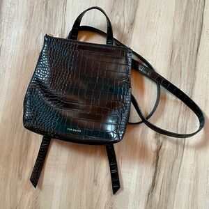 Black Crocodile Embossed Backpack